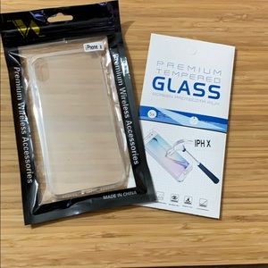 iPhone X/Xs Clear case & screen protector bundle